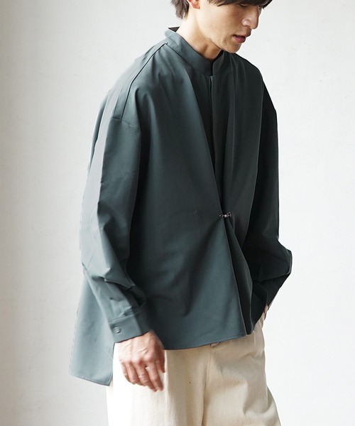 MinoriTY(マイノリティ)の「【MinoriTY】スタンドカラータックシャツ 長袖シャツ メンズ 無地(シャツ/ブラウス・メンズ・ブルーグリーン/パープル/ベージュ・L/M/S)」の9枚目の写真