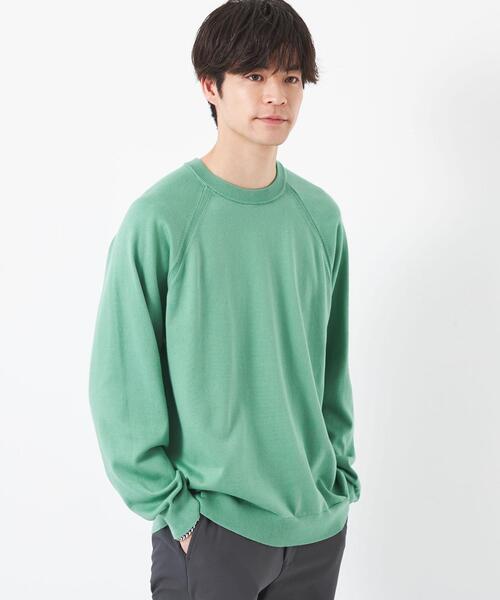 green label relaxing（グリーンレーベルリラクシング）の「スビンコード ラグラン クルーネック ニット（ニット/セーター・メンズ・オレンジ/ネイビー/ライトグレー/ライム・L/S/XL/M）」の2枚目の写真