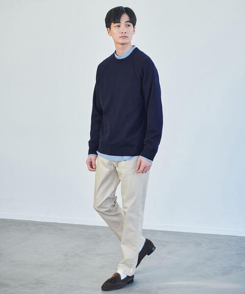 green label relaxing（グリーンレーベルリラクシング）の「スビンコード ラグラン クルーネック ニット（ニット/セーター・メンズ・オレンジ/ネイビー/ライトグレー/ライム・L/S/XL/M）」の5枚目の写真