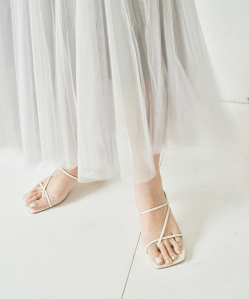 Aunt Marie's（アントマリーズ）の「クロスラインヒールサンダル/細ストラップミュール（サンダル・レディース・ブラック/ゴールド/ホワイト/グリーン・S/M/L）」の15枚目の写真