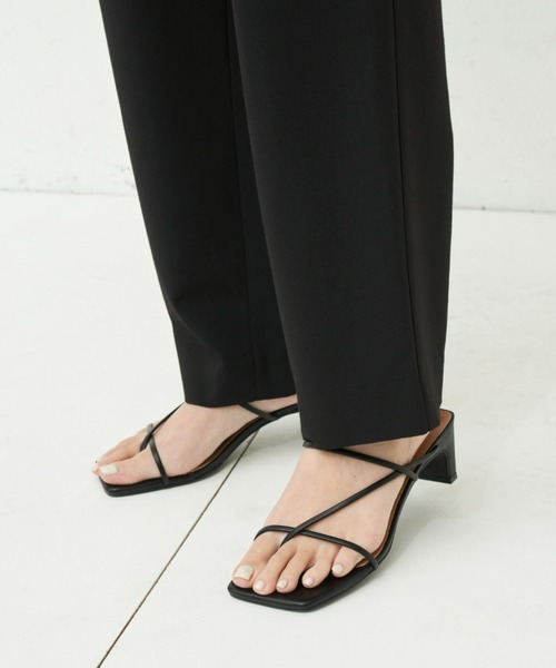 Aunt Marie's（アントマリーズ）の「クロスラインヒールサンダル/細ストラップミュール（サンダル・レディース・ブラック/ゴールド/ホワイト/グリーン・S/M/L）」の10枚目の写真