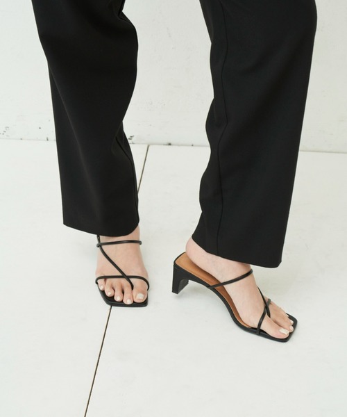 Aunt Marie's（アントマリーズ）の「クロスラインヒールサンダル/細ストラップミュール（サンダル・レディース・ブラック/ゴールド/ホワイト/グリーン・S/M/L）」の12枚目の写真