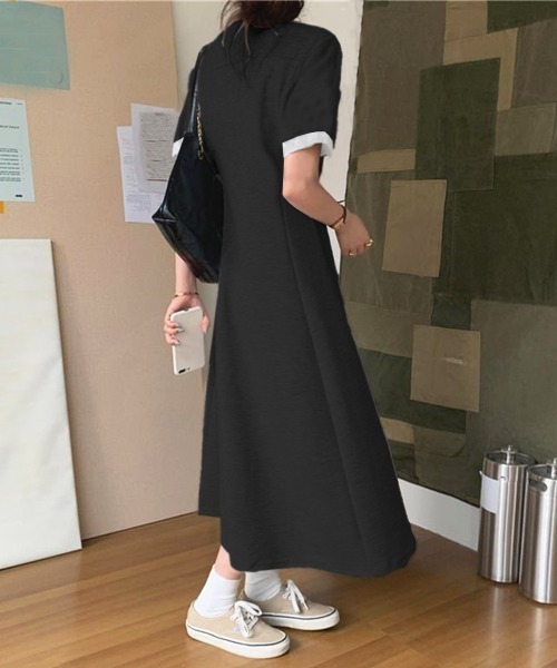 セール】ポロ衿フレアロングワンピース（ワンピース）｜PRIVATE BEACH