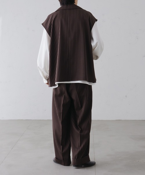 pelleq 2018 aw ストライプスラックス pelleq 2018 aw ストライプスラックス ストライプバイカラー