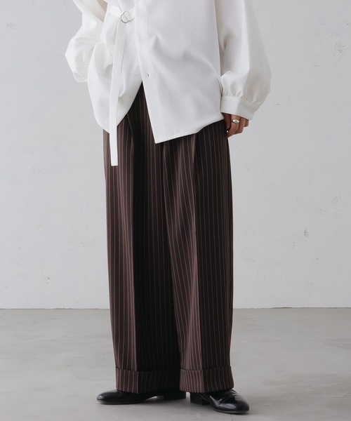 epnok（エプノック）の「ロールアップストライプスラックス（スラックス・メンズ・モカ/ネイビー/チャコールグレー・SMALL/MEDIUM/LARGE）」の11枚目の写真