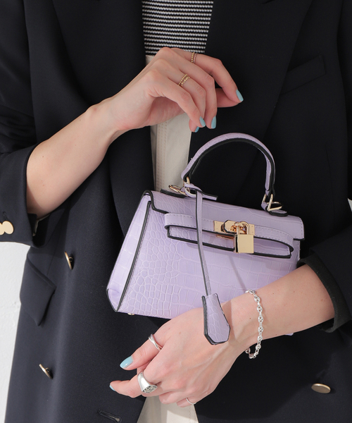 PETA+JAIN（ペタアンドジェーン）の「【PETA+JAIN /ペタアンドジェーン】 ヒネリカナグミニバッグ（ハンドバッグ・レディース・ブラック/ベージュ/パープル/モスグリーン・FREE）」の4枚目の写真