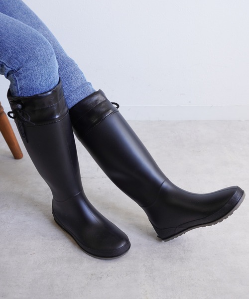 Fabby fabby(ファビィーファビィー)の「ロングレインブーツ/ポータブル(レインシューズ・レディース・ブラック・MEDIUM/LARGE)」の13枚目の写真