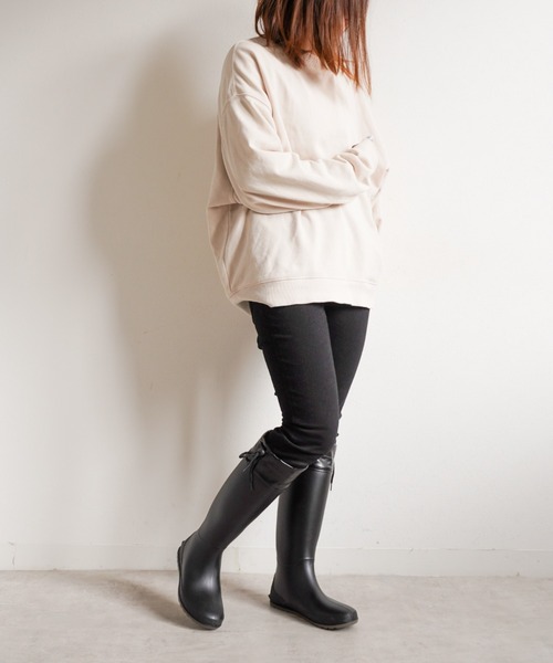 Fabby fabby(ファビィーファビィー)の「ロングレインブーツ/ポータブル(レインシューズ・レディース・ブラック・MEDIUM/LARGE)」の7枚目の写真