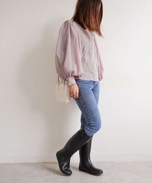 Fabby fabby(ファビィーファビィー)の「ロングレインブーツ/ポータブル(レインシューズ・レディース・ブラック・MEDIUM/LARGE)」の4枚目の写真