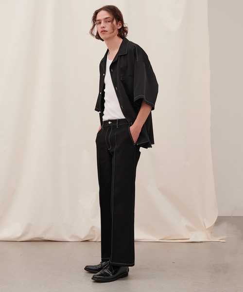 JULLIN（ユリン）の「【JULLIN】 pintuck stitch semi-flare denim / ピンタックステッチセミフレアデニム（スラックス・メンズ・ネイビー/ブラック・S/M/L）」の6枚目の写真