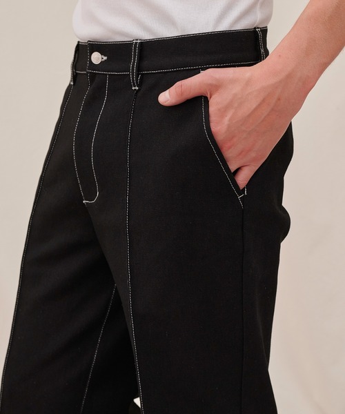 JULLIN（ユリン）の「【JULLIN】 pintuck stitch semi-flare denim / ピンタックステッチセミフレアデニム（スラックス・メンズ・ネイビー/ブラック・S/M/L）」の9枚目の写真