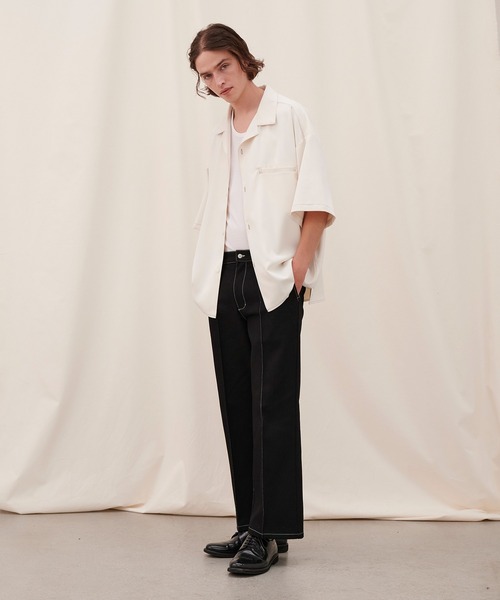 JULLIN（ユリン）の「【JULLIN】 pintuck stitch semi-flare denim / ピンタックステッチセミフレアデニム（スラックス・メンズ・ネイビー/ブラック・S/M/L）」の15枚目の写真