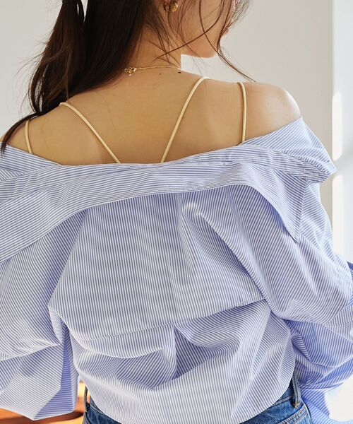 MAJESTIC LEGON（マジェスティックレゴン）の「カップ付きニットキャミ（キャミソール・レディース・アイボリー/ライトグレー/ブラック・MEDIUM）」の17枚目の写真