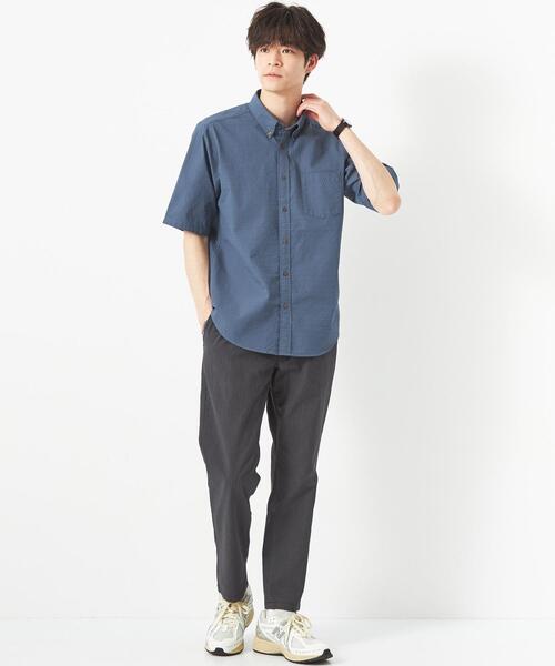 green label relaxing（グリーンレーベルリラクシング）の「サッカードビー ボタンダウン シャツ -抗菌-（シャツ/ブラウス・メンズ・ネイビー/ライトグレー/ロイヤルブルー・M/XL/L/S）」の14枚目の写真