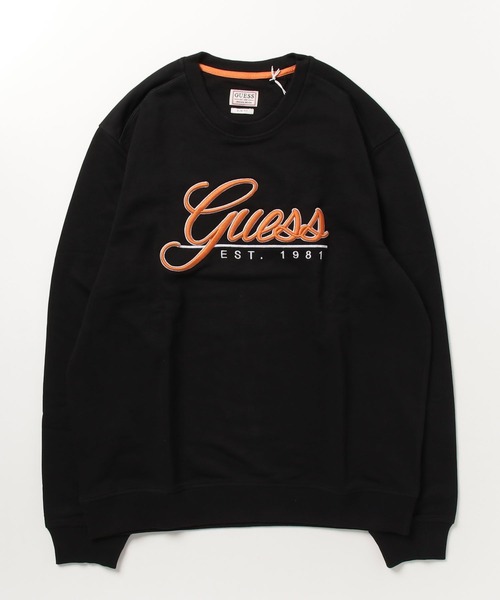 Guess（ゲス）の「Beau Logo Sweatshirt（スウェット・メンズ・ブラック/ホワイト/ベージュ/パープル・X-LARGE/LARGE/MEDIUM/SMALL）」の3枚目の写真