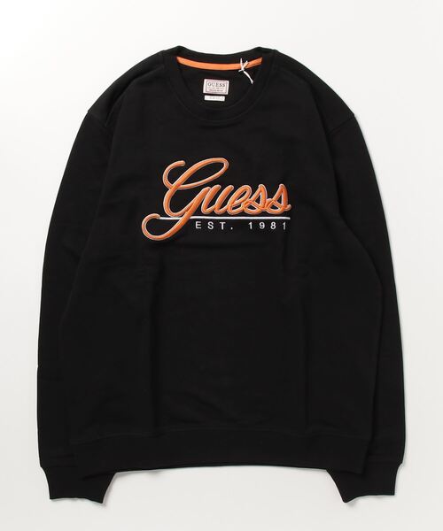 Guess（ゲス）の「Beau Logo Sweatshirt（スウェット・メンズ・ブラック/ホワイト/ベージュ/パープル・X-LARGE/LARGE/MEDIUM/SMALL）」の6枚目の写真
