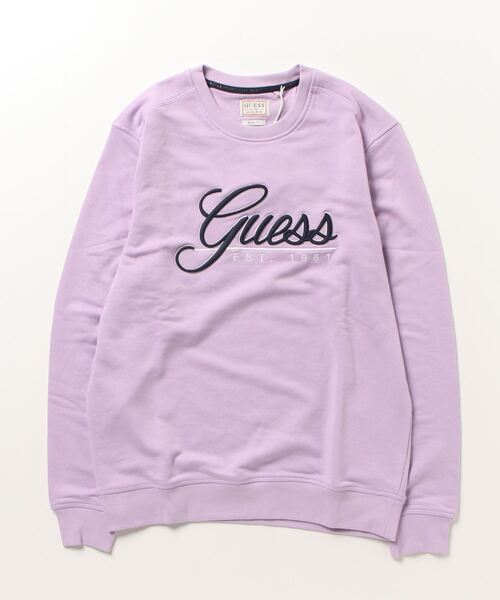 Guess（ゲス）の「Beau Logo Sweatshirt（スウェット・メンズ・ブラック/ホワイト/ベージュ/パープル・X-LARGE/LARGE/MEDIUM/SMALL）」の7枚目の写真