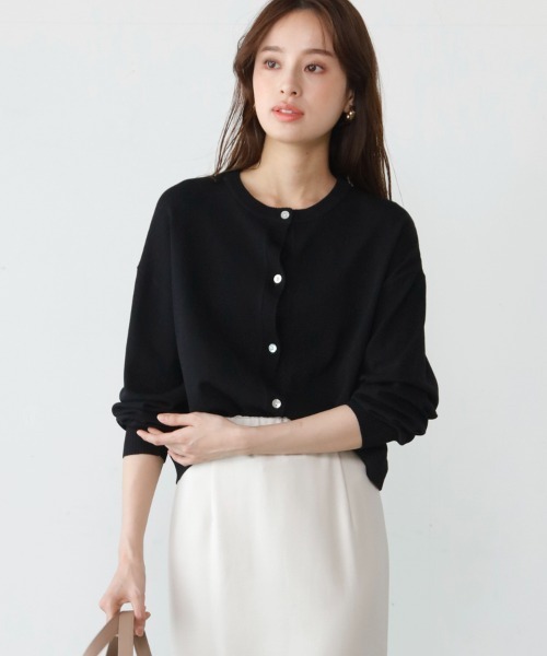 M.deux（エムドゥ）の「◎クルーネックカーディガン◎（カーディガン/ボレロ・レディース・オフホワイト/ブラック/ベージュ/ピンク・MEDIUM）」の15枚目の写真