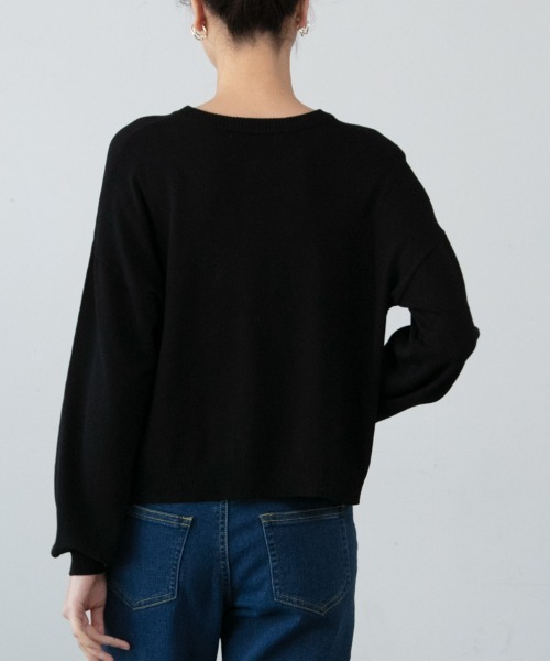 M.deux（エムドゥ）の「◎クルーネックカーディガン◎（カーディガン/ボレロ・レディース・オフホワイト/ブラック/ベージュ/ピンク・MEDIUM）」の11枚目の写真