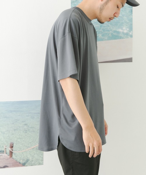 EKAL（エカル）の「add fabrics ロゴTシャツ（Tシャツ/カットソー・メンズ・ベージュ/チャコールグレー/グレー・MEDIUM/LARGE）」の2枚目の写真