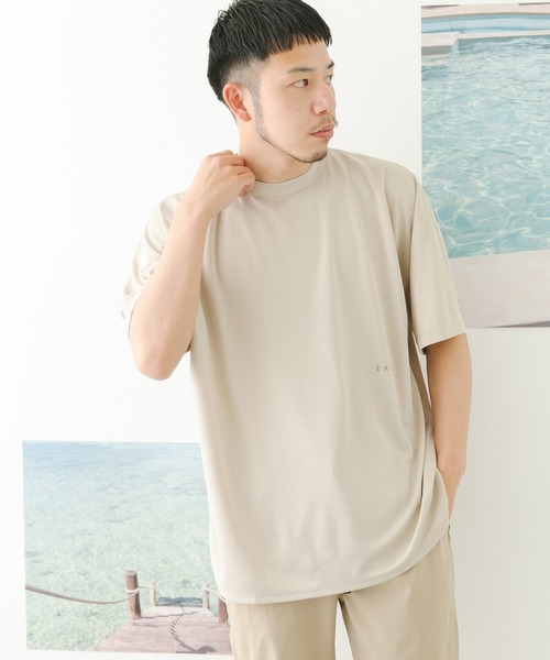 EKAL（エカル）の「add fabrics ロゴTシャツ（Tシャツ/カットソー・メンズ・ベージュ/チャコールグレー/グレー・MEDIUM/LARGE）」の7枚目の写真