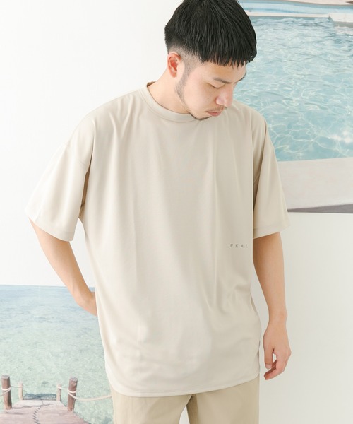 EKAL（エカル）の「add fabrics ロゴTシャツ（Tシャツ/カットソー・メンズ・ベージュ/チャコールグレー/グレー・MEDIUM/LARGE）」の8枚目の写真