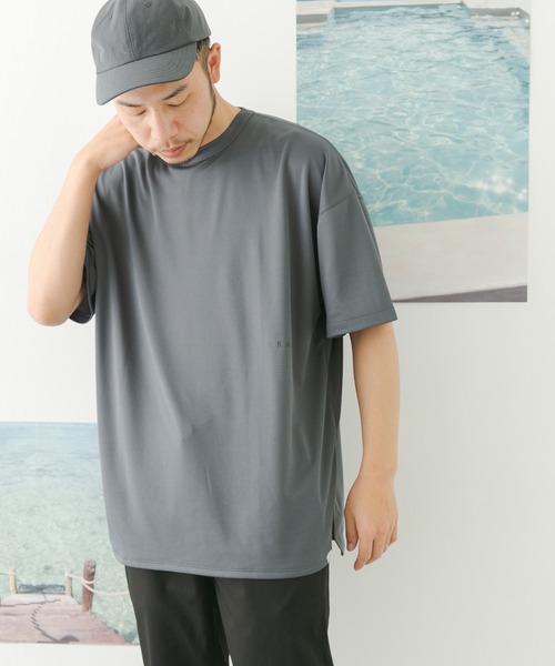 EKAL（エカル）の「add fabrics ロゴTシャツ（Tシャツ/カットソー・メンズ・ベージュ/チャコールグレー/グレー・MEDIUM/LARGE）」の13枚目の写真