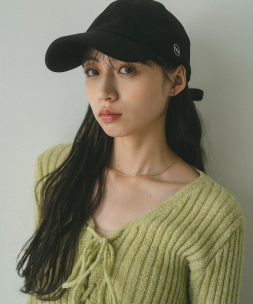 VANNIE U(ヴァニーユー)の「オーバルロゴキャップ(キャップ・レディース・ブラック/アイボリー・FREE)」の6枚目の写真