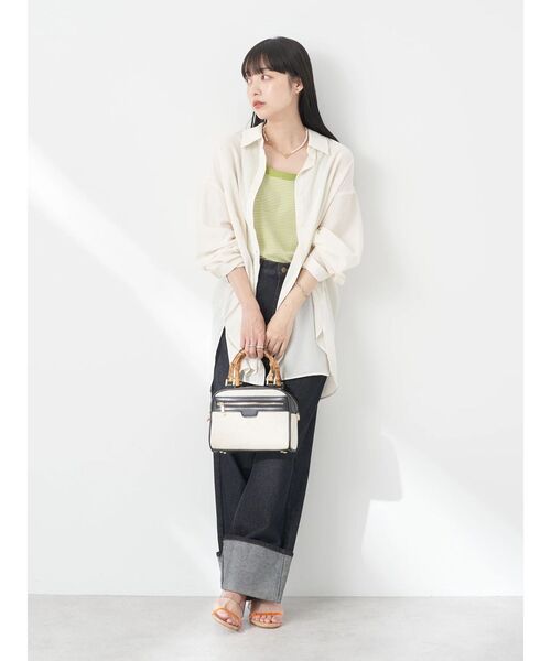 earth music&ecology（アースミュージックアンドエコロジー）の「シアーボーイズライクシャツ（シャツ/ブラウス・レディース・モカ/ピンク/ブラック/オフホワイト/ブルー・FREE）」の13枚目の写真