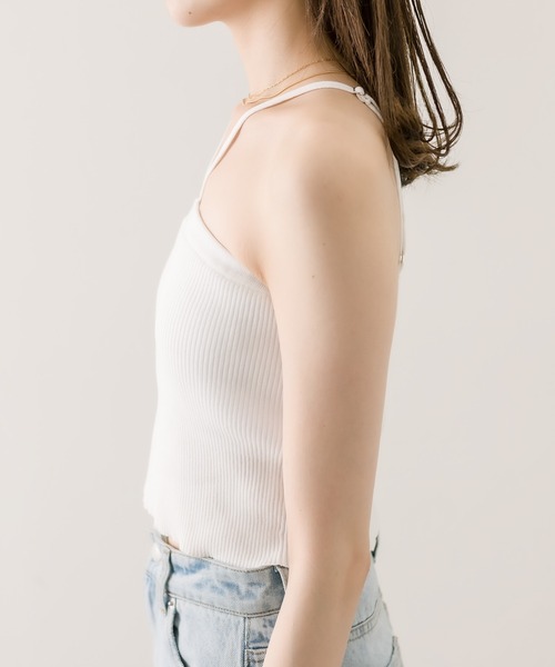 mystic（ミスティック）の「パット付Vキャミソール（キャミソール・レディース・オフホワイト/グレー/アイボリー/ブラック/ベージュ・FREE）」の10枚目の写真