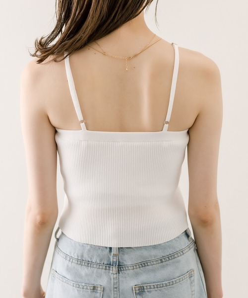 mystic（ミスティック）の「パット付Vキャミソール（キャミソール・レディース・オフホワイト/グレー/アイボリー/ブラック/ベージュ・FREE）」の11枚目の写真