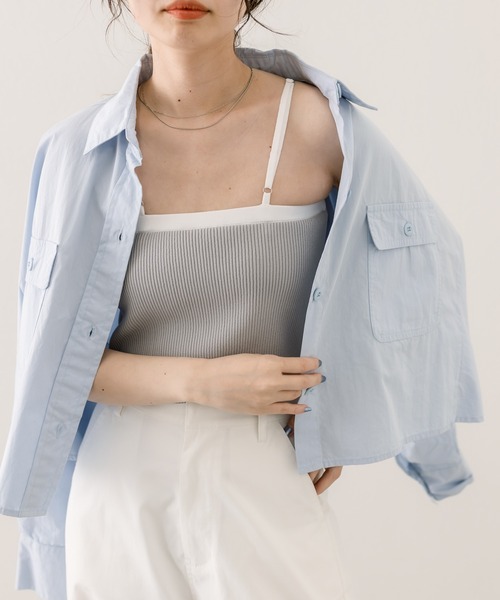 mystic（ミスティック）の「パット付Vキャミソール（キャミソール・レディース・オフホワイト/グレー/アイボリー/ブラック/ベージュ・FREE）」の18枚目の写真