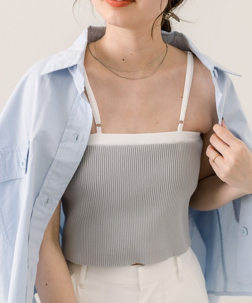 mystic（ミスティック）の「パット付Vキャミソール（キャミソール・レディース・オフホワイト/グレー/アイボリー/ブラック/ベージュ・FREE）」の20枚目の写真