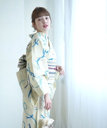 綿麻　浴衣　グレー　とんぼに井桁 男メンズ浴衣 しじら織 グレー/縞柄 綿/麻 Lサイズ - 呉服のひぐち