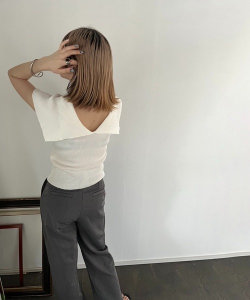 最終 SEVEN TENフリル付きブラックノースリーブニット ZARA ブラック ノースリーブニット フリル付き - メルカリ