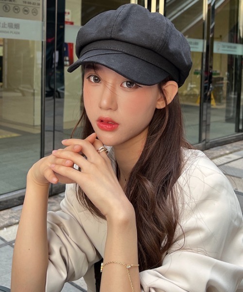 LAC-VERT（ラック・ヴェール）の「無地ハンチング帽（ハンチング/ベレー帽・レディース・ブラック・FREE）」の2枚目の写真