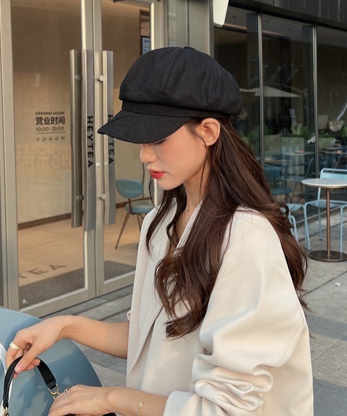 LAC-VERT（ラック・ヴェール）の「無地ハンチング帽（ハンチング/ベレー帽・レディース・ブラック・FREE）」の4枚目の写真