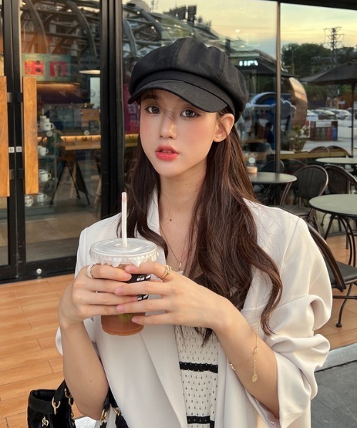 LAC-VERT（ラック・ヴェール）の「無地ハンチング帽（ハンチング/ベレー帽・レディース・ブラック・FREE）」の6枚目の写真