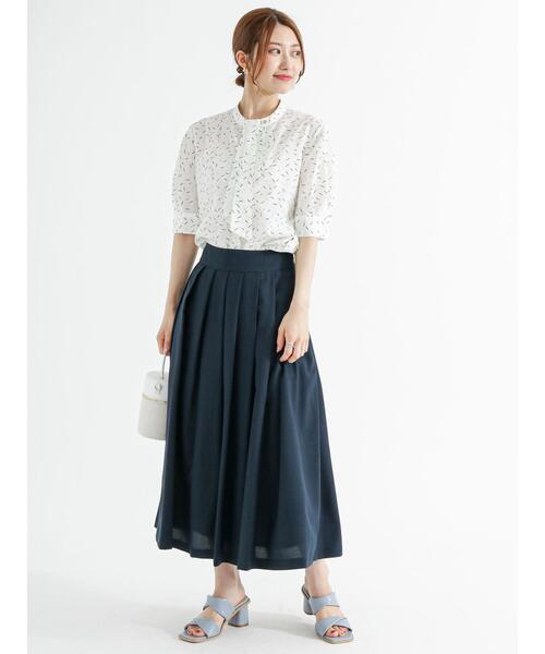 Te chichi（テチチ）の「リネンライクアシンメトリータックスカート（スカート・レディース・ブルー/ネイビー/ベージュ・M/S）」の18枚目の写真