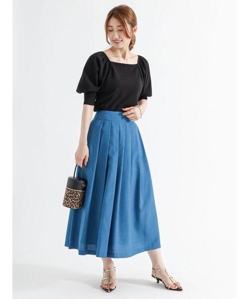 Te chichi（テチチ）の「リネンライクアシンメトリータックスカート（スカート・レディース・ブルー/ネイビー/ベージュ・M/S）」の16枚目の写真