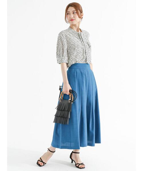 Te chichi（テチチ）の「リネンライクアシンメトリータックスカート（スカート・レディース・ブルー/ネイビー/ベージュ・M/S）」の13枚目の写真