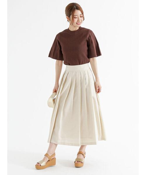 Te chichi（テチチ）の「リネンライクアシンメトリータックスカート（スカート・レディース・ブルー/ネイビー/ベージュ・M/S）」の11枚目の写真