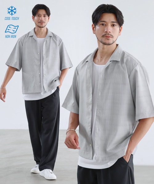 LIL VENDARS(リルヴェンダース)の「Buyer's Select / 【セットアップ 3点セット】防シワ接触冷感リラックスワイドシャツ+天竺タンクトップ+タックワイドパンツ(セットアップ・メンズ・ブラック系その他2/ブルー系その他/ホワイト系その他3/ネイビー系2/ホワイト系その他/グレー系その他3/ホワイト系その他4/ストライプ/グリーン系その他/ブルー系その他2/グレー系その他2/グレー系その他/ブラウン系その他3/その他2/ブラック系その他/ブラック系/チャコール/ベージュ/ネイビー/サックスブルー系/ホワイト系/ブラック/グレー/ネイビー系/ワイン系/ブラック系2/ブラウン・L/M/S/XL)」の9枚目の写真