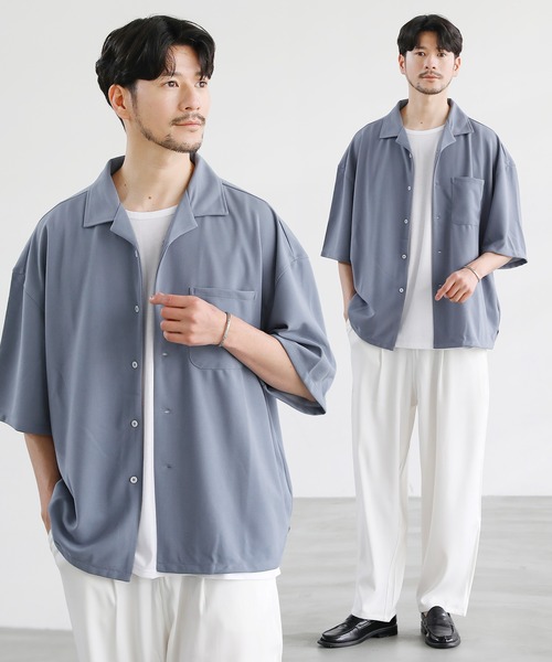 LIL VENDARS（リルヴェンダース）の「Buyer's Select / 【セットアップ 3点セット】防シワ接触冷感リラックスワイドシャツ+天竺タンクトップ+タックワイドパンツ（セットアップ・メンズ・ブラック系その他2/ブルー系その他/ホワイト系その他3/ネイビー系2/ホワイト系その他/グレー系その他3/ホワイト系その他4/ストライプ/グリーン系その他/ブルー系その他2/グレー系その他2/グレー系その他/ブラウン系その他3/その他2/ブラック系その他/ブラック系/チャコール/ベージュ/ネイビー/サックスブルー系/ホワイト系/ブラック/グレー/ネイビー系/ワイン系・L/M/S/XL）」の18枚目の写真