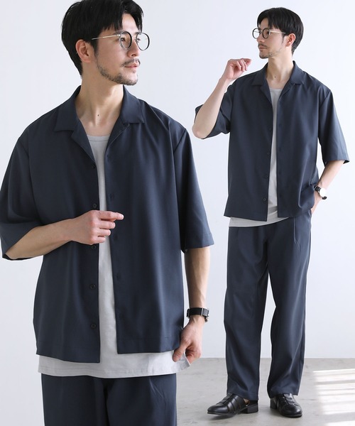 LIL VENDARS（リルヴェンダース）の「Buyer's Select / 【セットアップ 3点セット】防シワ接触冷感リラックスワイドシャツ+天竺タンクトップ+タックワイドパンツ（セットアップ・メンズ・ブラック系その他2/ブルー系その他/ホワイト系その他3/ネイビー系2/ホワイト系その他/グレー系その他3/ホワイト系その他4/ストライプ/グリーン系その他/ブルー系その他2/グレー系その他2/グレー系その他/ブラウン系その他3/その他2/ブラック系その他/ブラック系/チャコール/ベージュ/ネイビー/サックスブルー系/ホワイト系/ブラック/グレー/ネイビー系/ワイン系・L/M/S/XL）」の17枚目の写真