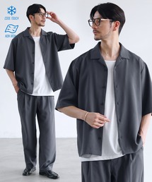 LIL VENDARS（リルヴェンダース）の「Buyer's Select   【セットアップ 3点セット】防シワ接触冷感リラックスワイドシャツ+天竺タンクトップ+タックワイドパンツ（セットアップ）」
