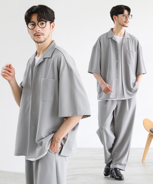 LIL VENDARS（リルヴェンダース）の「Buyer's Select / 【セットアップ 3点セット】防シワ接触冷感リラックスワイドシャツ+天竺タンクトップ+タックワイドパンツ（セットアップ・メンズ・ブラック系その他2/ブルー系その他/ホワイト系その他3/ネイビー系2/ホワイト系その他/グレー系その他3/ホワイト系その他4/ストライプ/グリーン系その他/ブルー系その他2/グレー系その他2/グレー系その他/ブラウン系その他3/その他2/ブラック系その他/ブラック系/チャコール/ベージュ/ネイビー/サックスブルー系/ホワイト系/ブラック/グレー/ネイビー系/ワイン系・L/M/S/XL）」の12枚目の写真