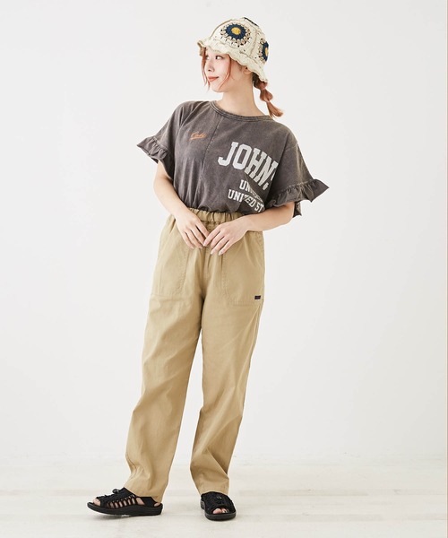 インディゴ 天竺 カットソー リメイク風 切替 Tシャツ