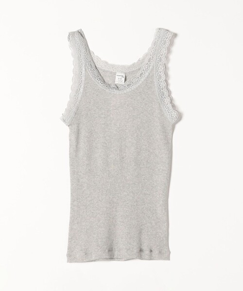 SHIPS any（シップス エニィ）の「MORETTA:〈洗濯機可能〉レース リブ タンクトップ（タンクトップ・レディース・ブラック/ライトグレー/ホワイト・ONE SIZE）」の3枚目の写真