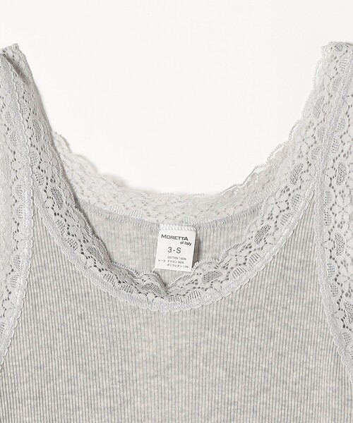 SHIPS any（シップス エニィ）の「MORETTA:〈洗濯機可能〉レース リブ タンクトップ（タンクトップ・レディース・ブラック/ライトグレー/ホワイト・ONE SIZE）」の5枚目の写真